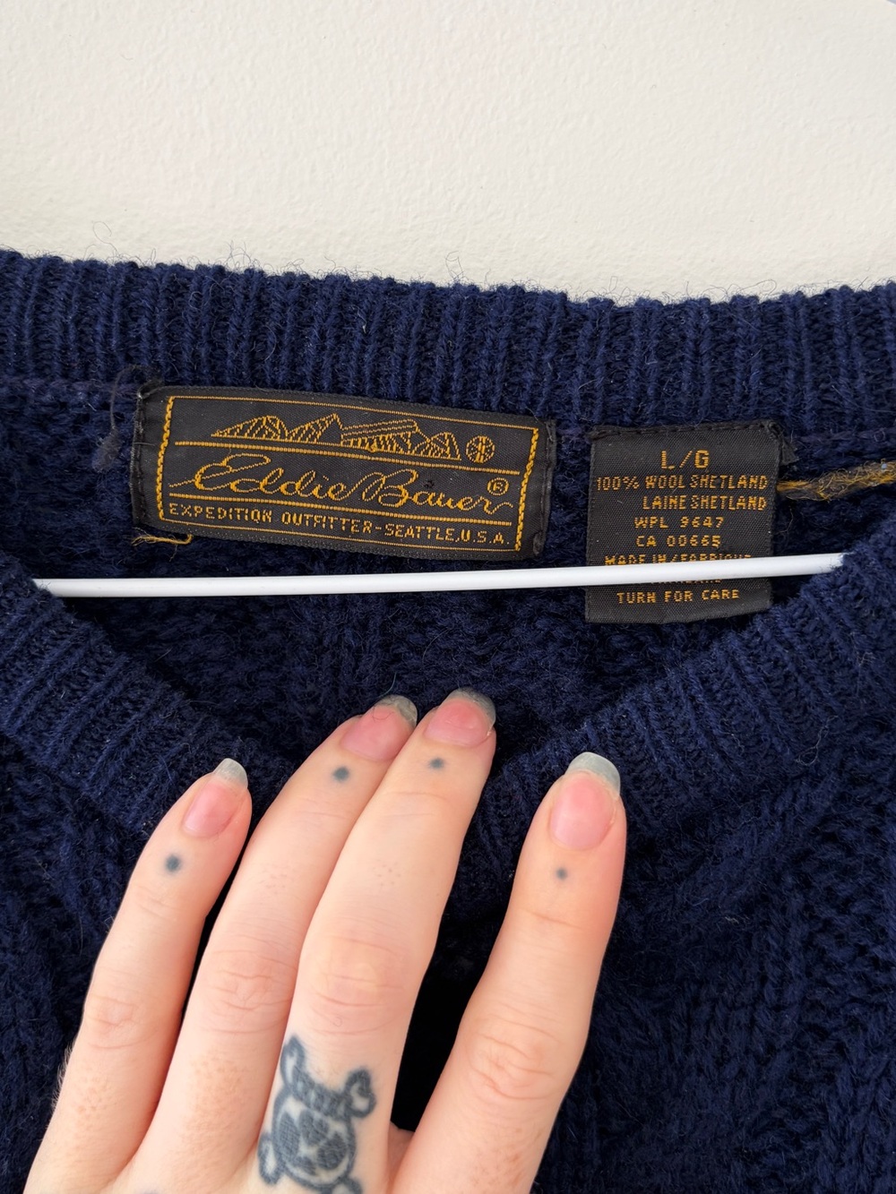Eddie Bauer Wool Cable Knit Sweater